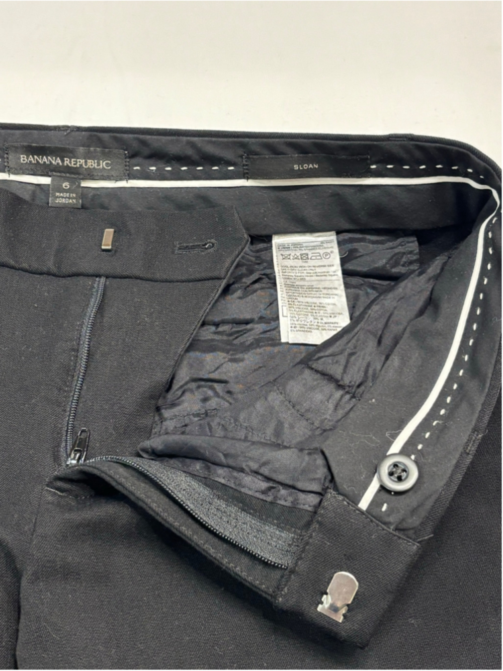 Women's Banana Republic Sloan Black Tailored Trousers Size 6 - 651 - Picture 7 of 8